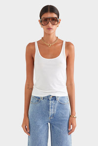Lightweight Cotton Tank - White