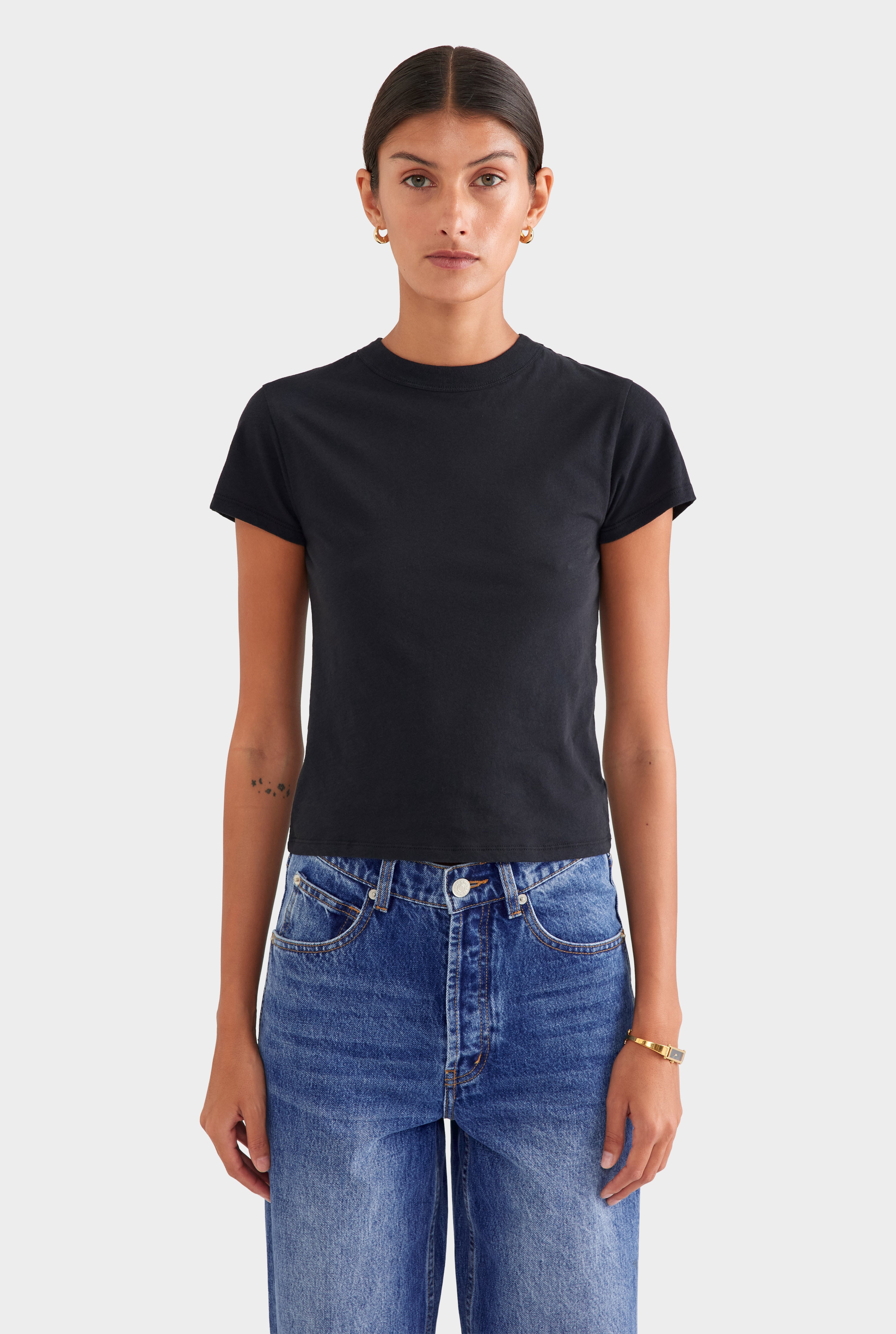 Lightweight Cotton Baby Tee - Black