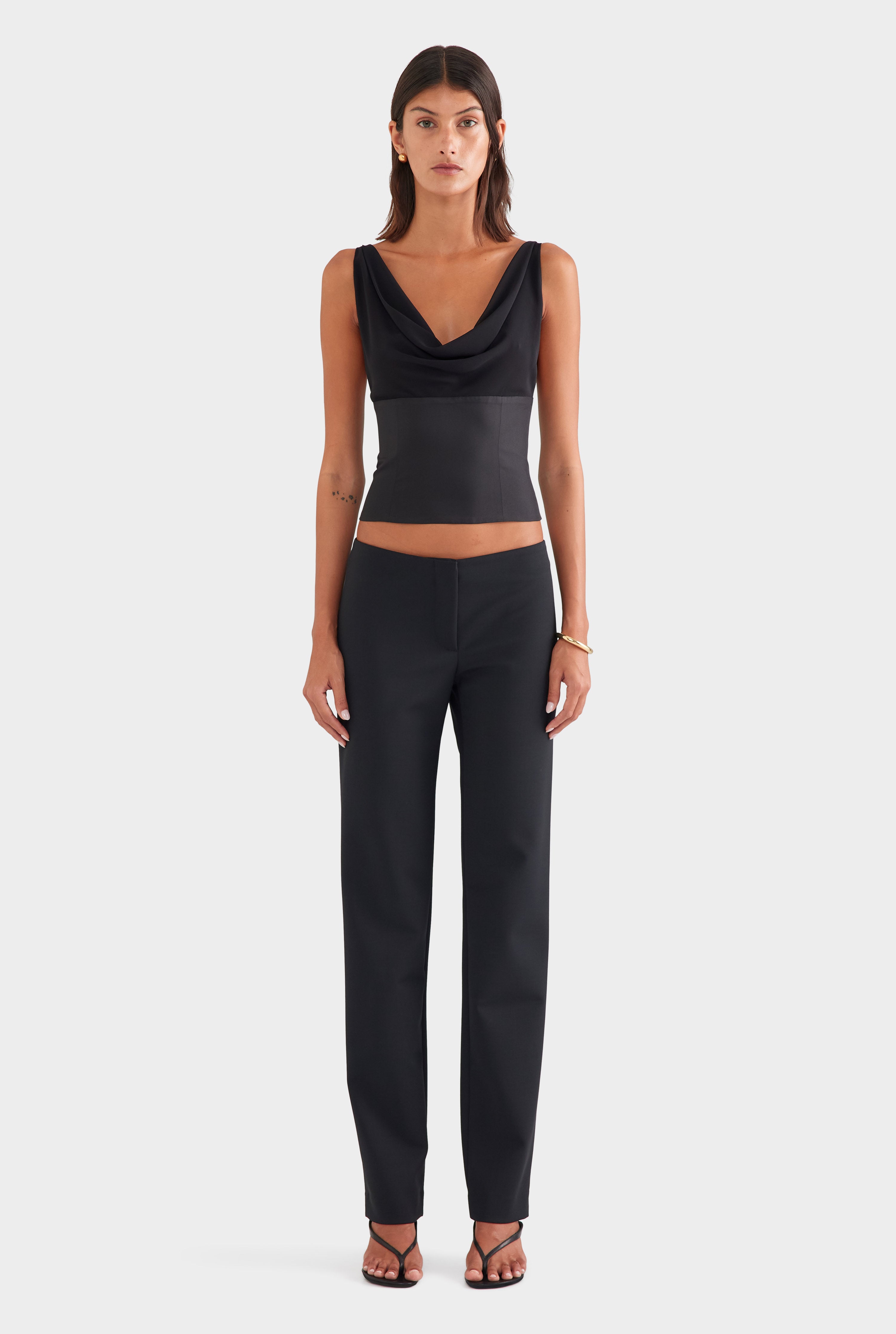 Scuba Wool Tailored Pant - Black
