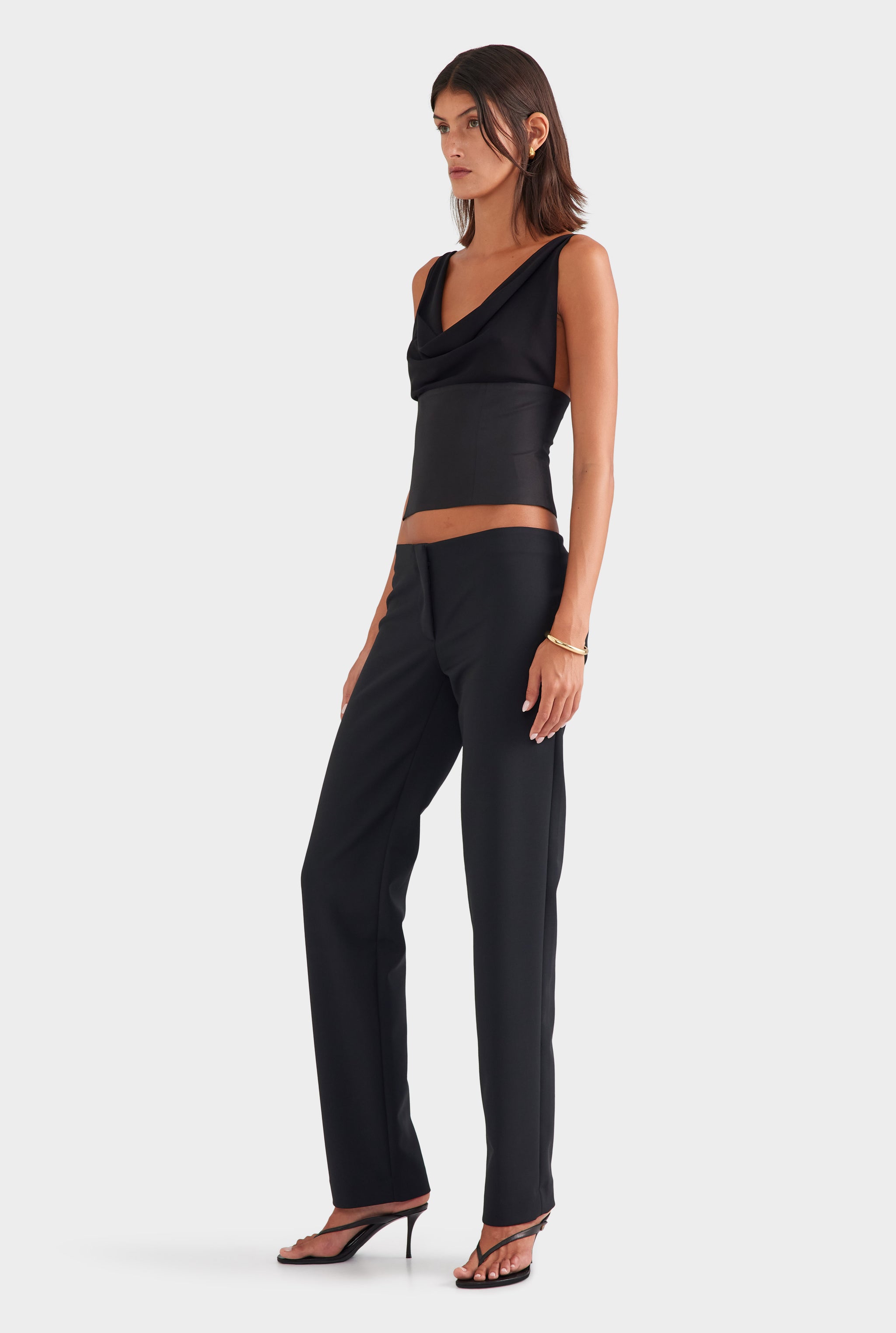 Scuba Wool Tailored Pant - Black