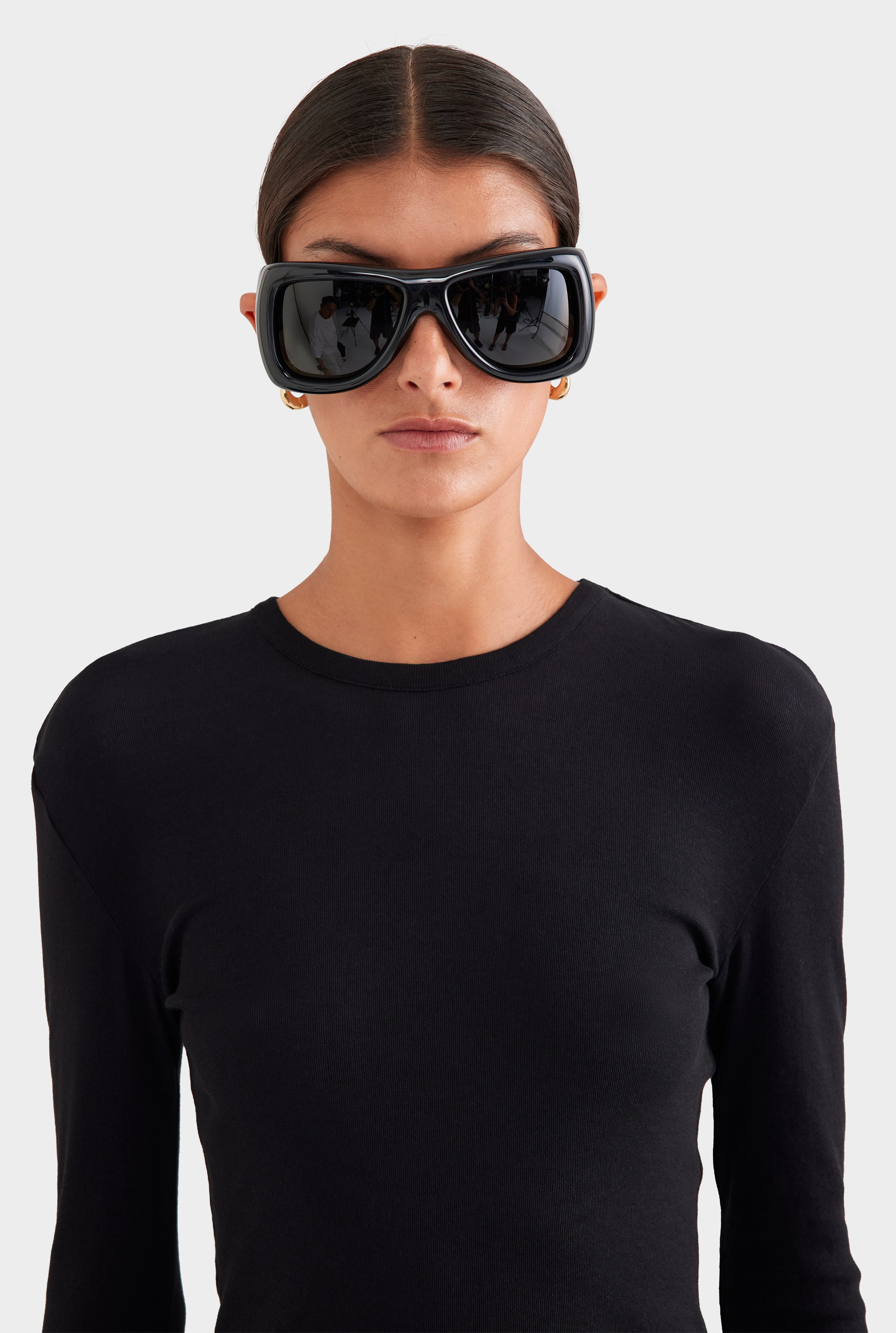 Cotton Rib Long Sleeve Tee Black | Venroy – VENROY