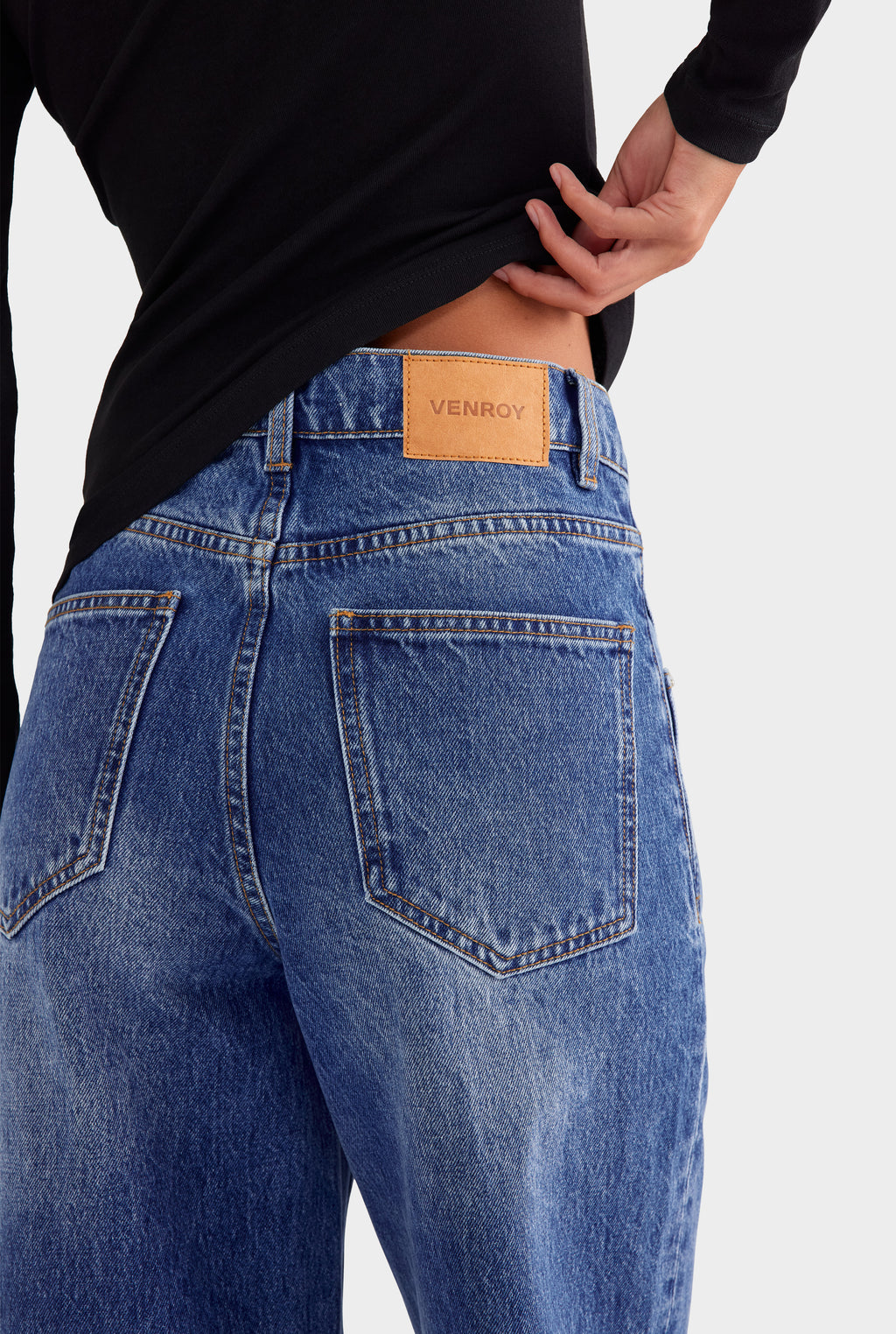 Relaxed Low Rise Denim Jean - Mid Indigo