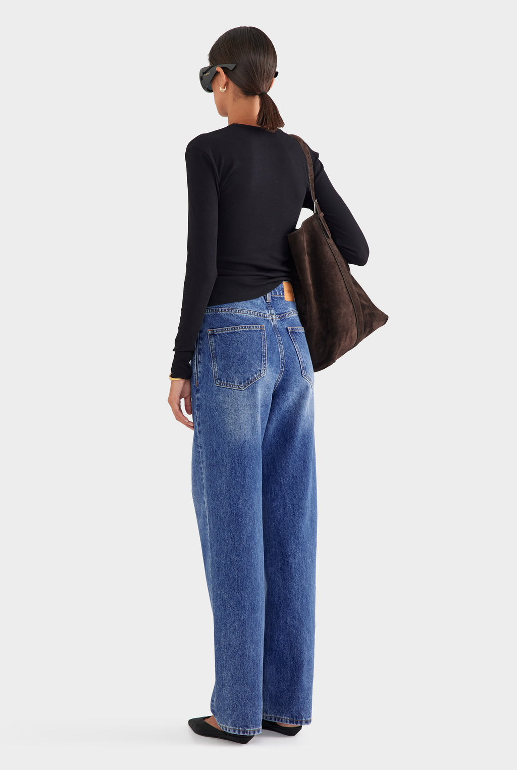 Cotton Rib Long Sleeve Tee - Black