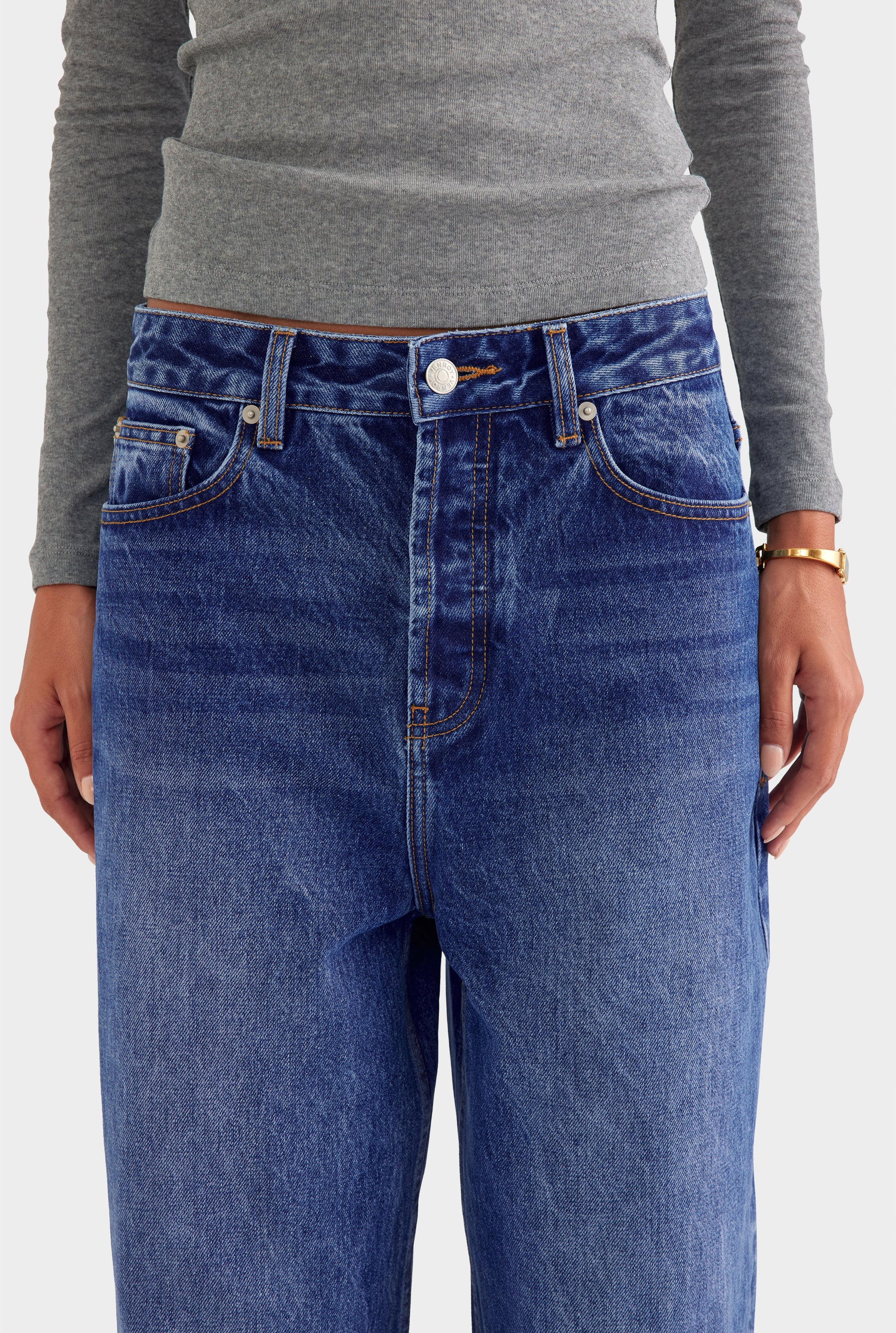 Relaxed Low Rise Denim Jean - Mid Indigo