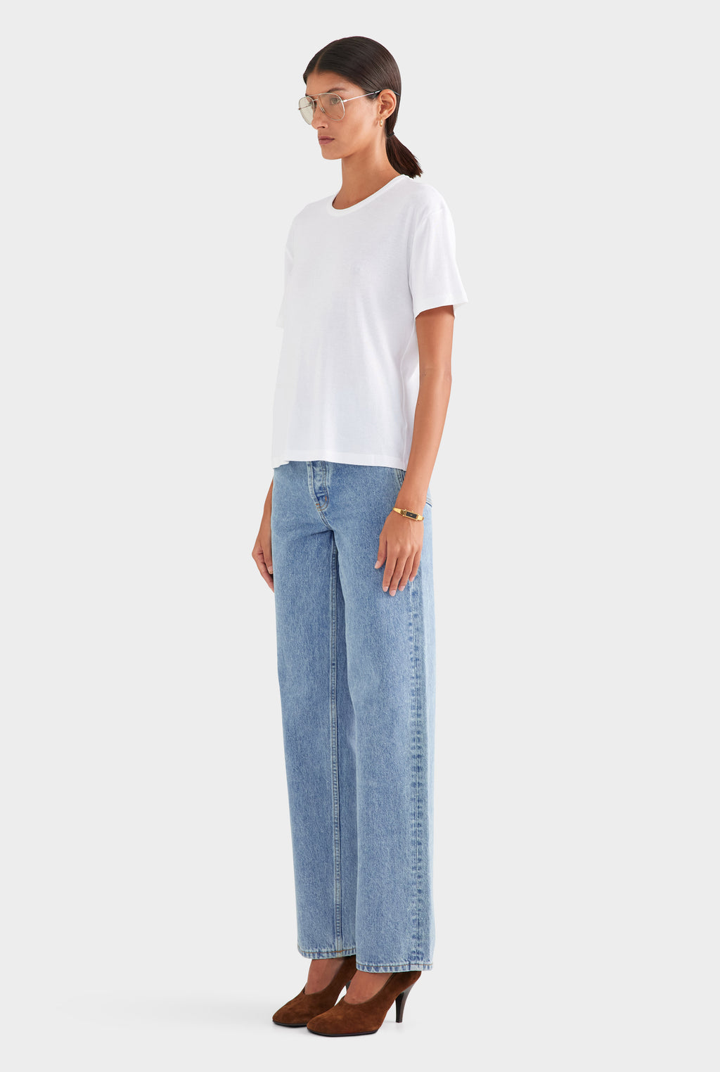 Cotton Rib Tee Shirt - White