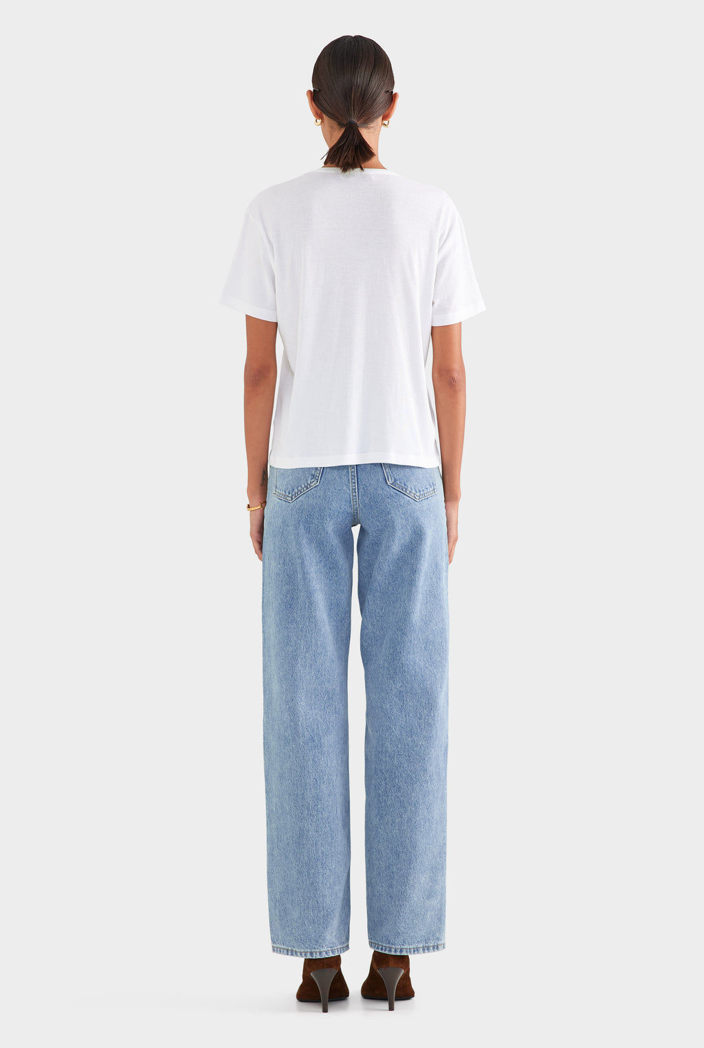 Cotton Rib Tee Shirt - White