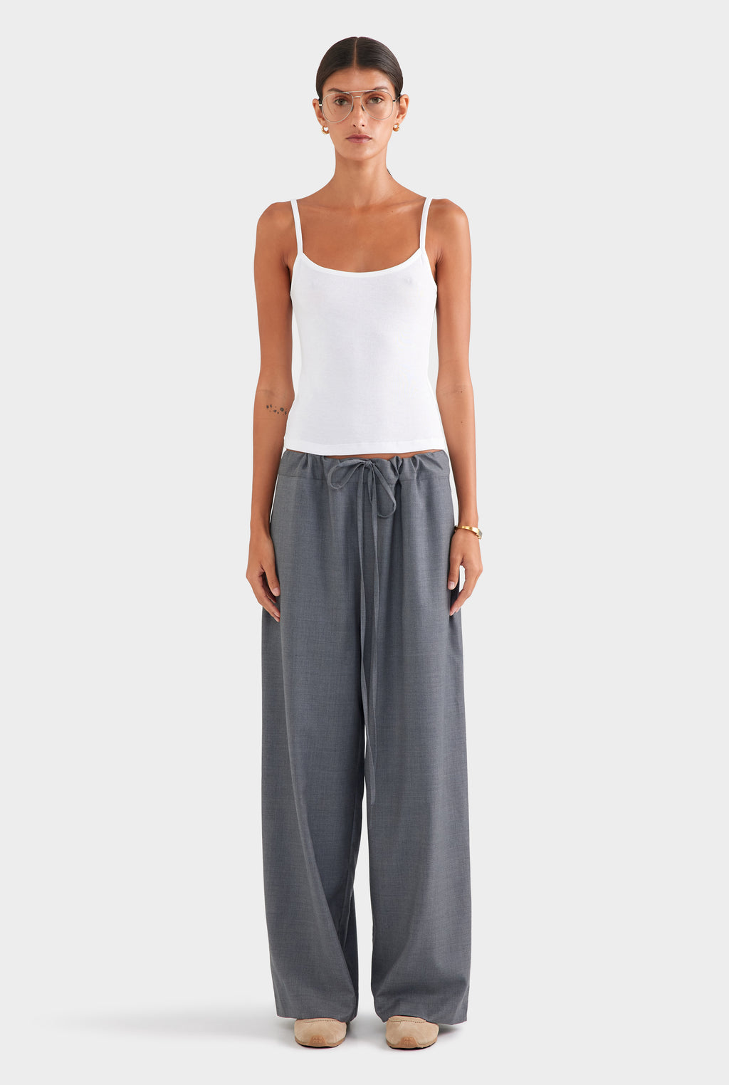 Cotton Rib Cami - White