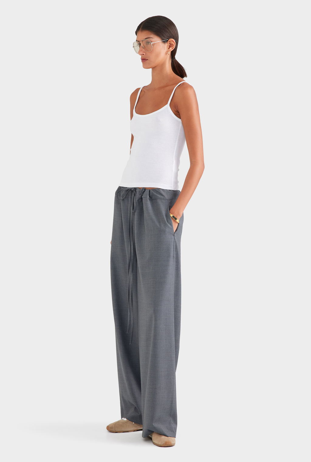 Cotton Rib Cami - White