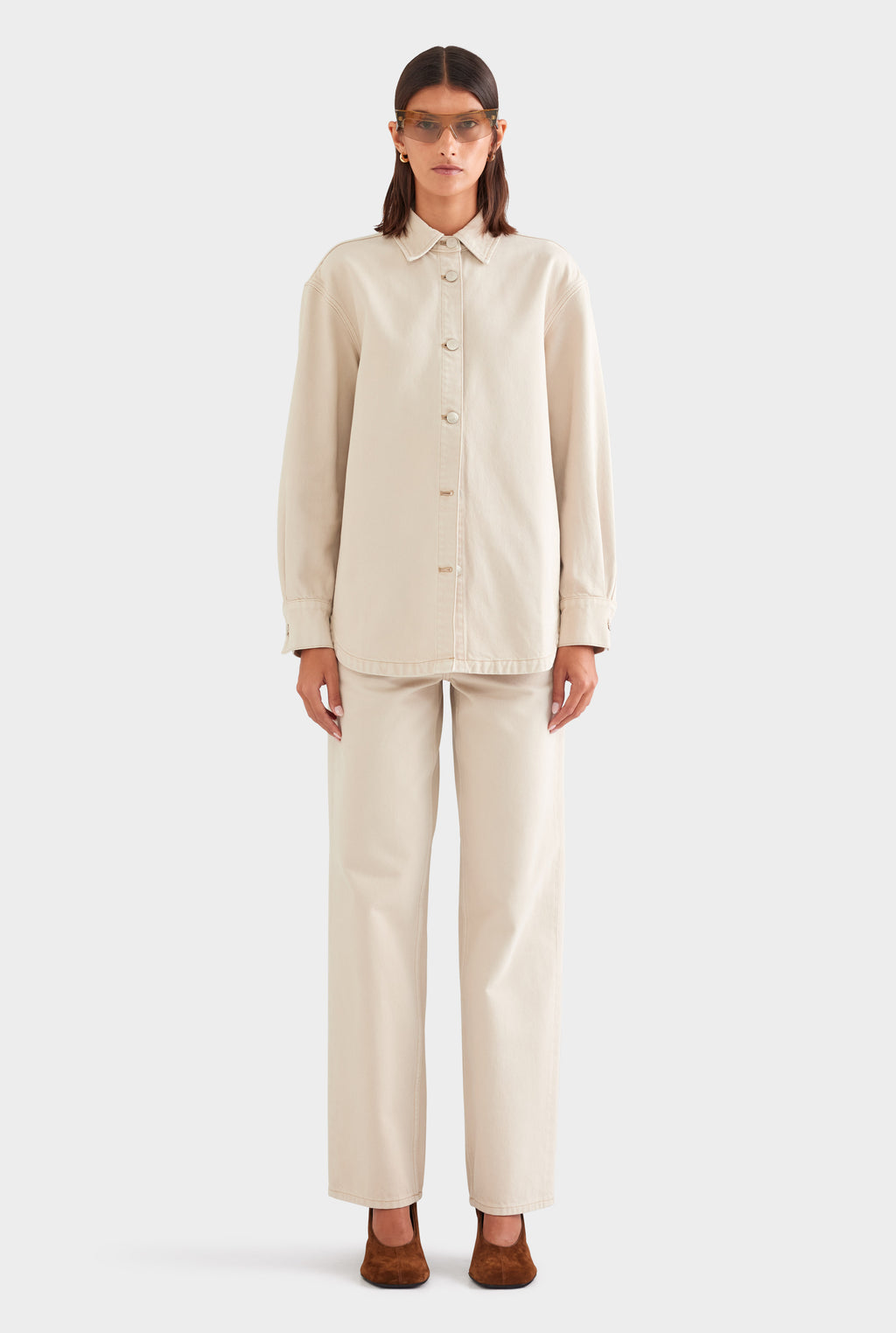 Relaxed Denim Shirt - Washed Stone