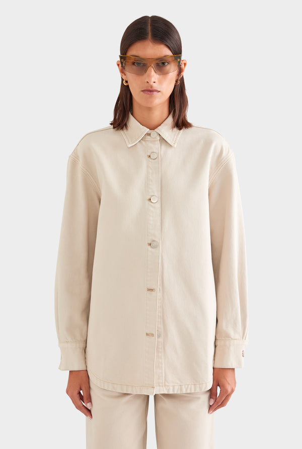 Relaxed Denim Shirt - Washed Stone