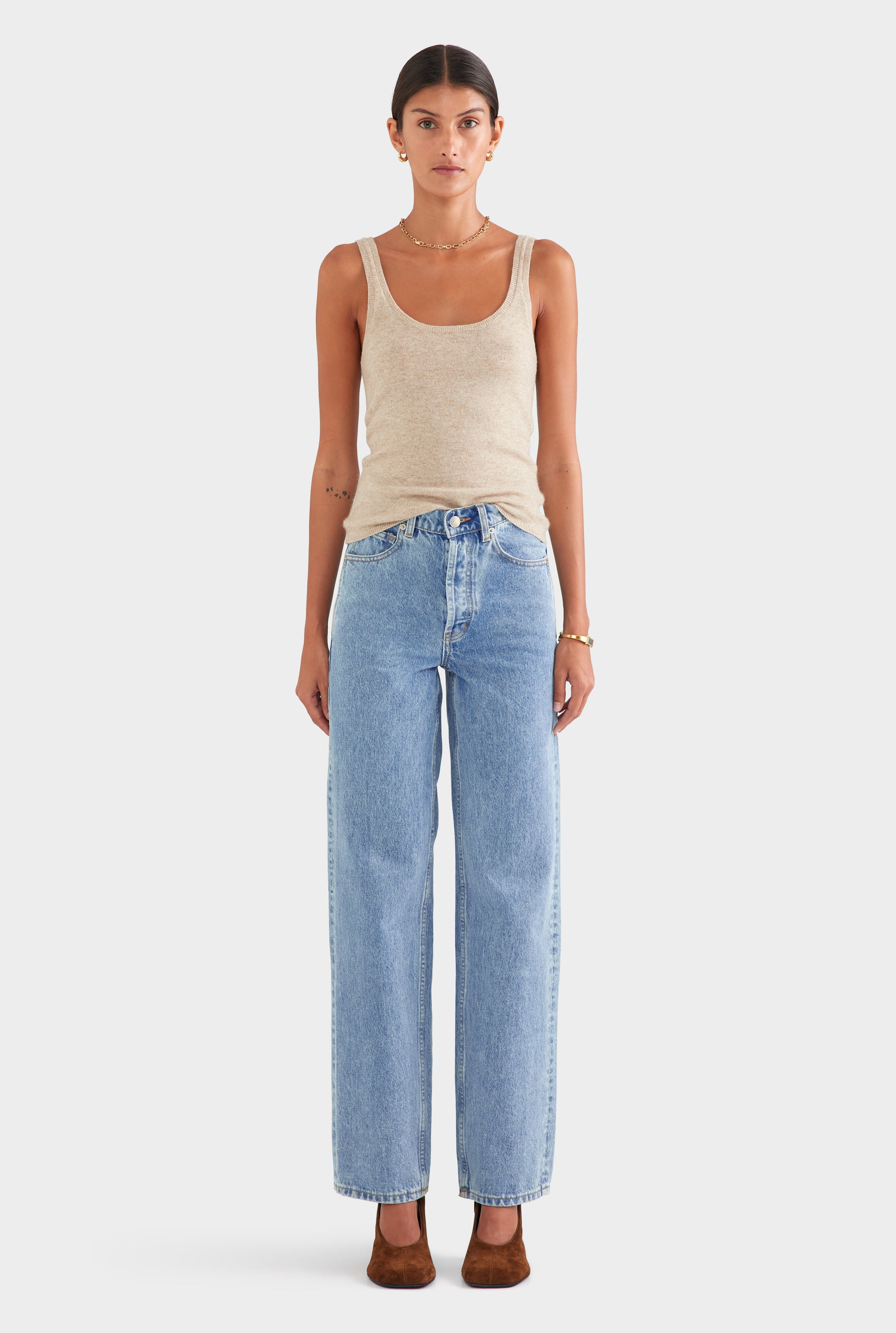 Cashmere Tank - Sand
