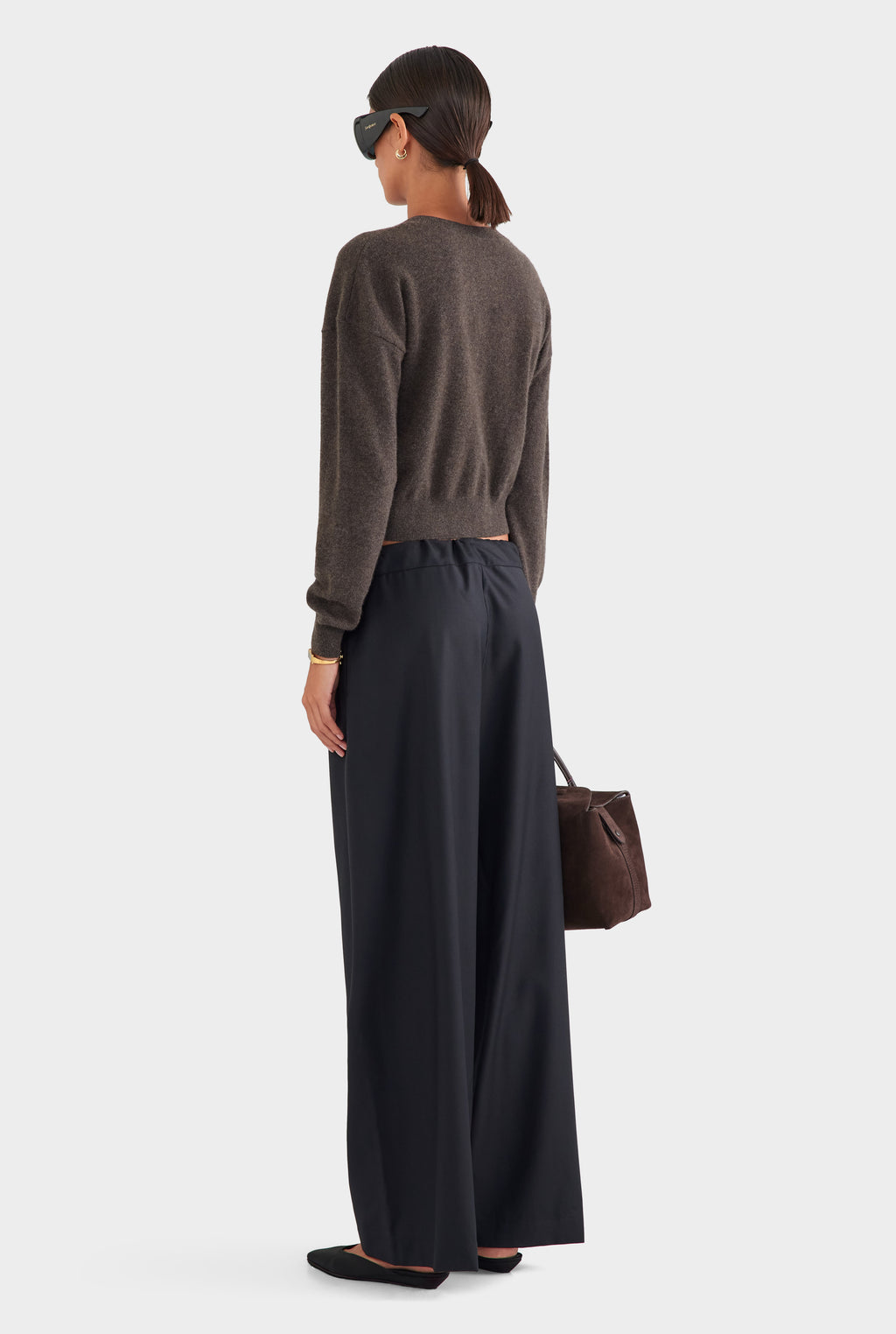 Wool Paperbag Pant - Black