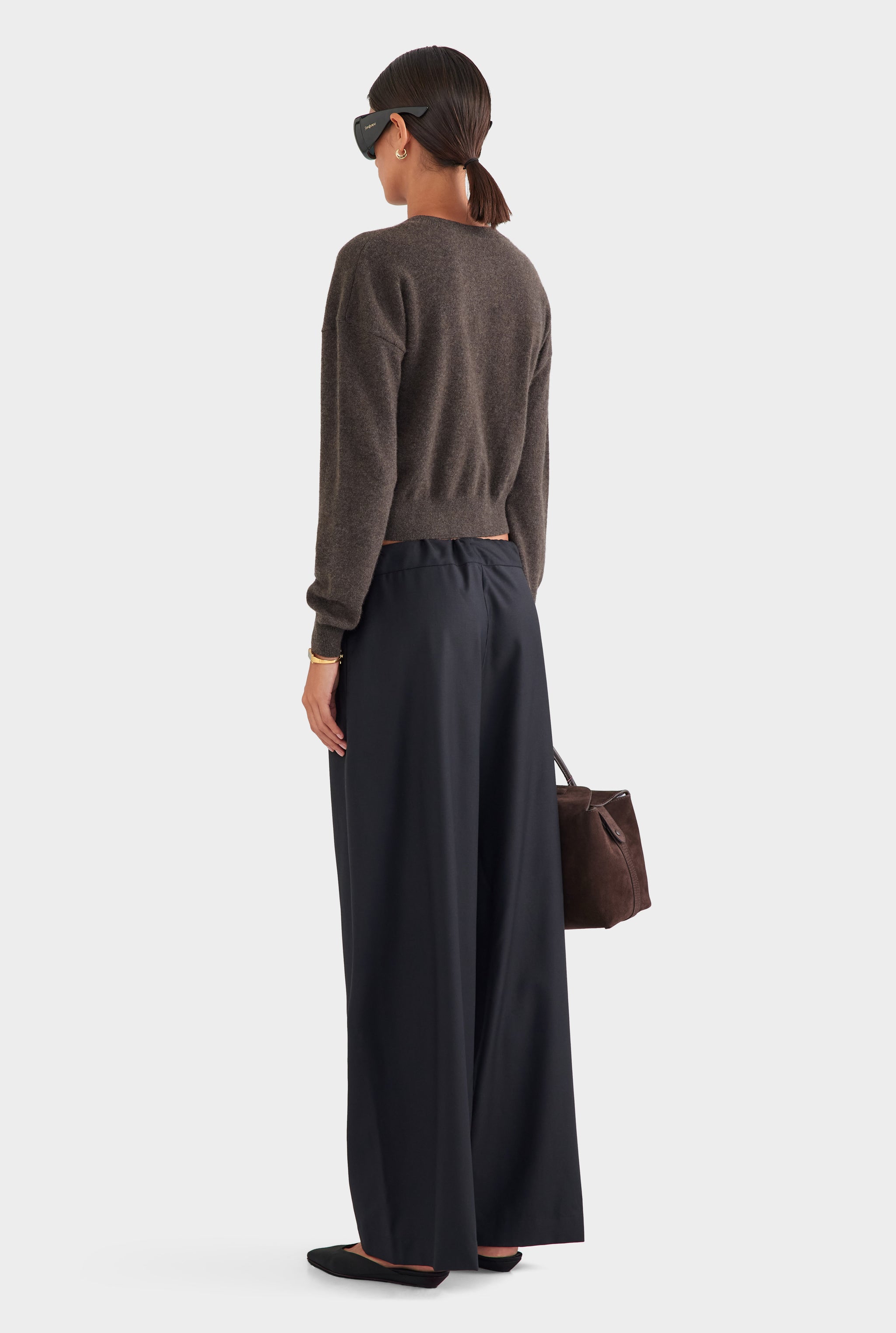 Wool Paperbag Pant - Black
