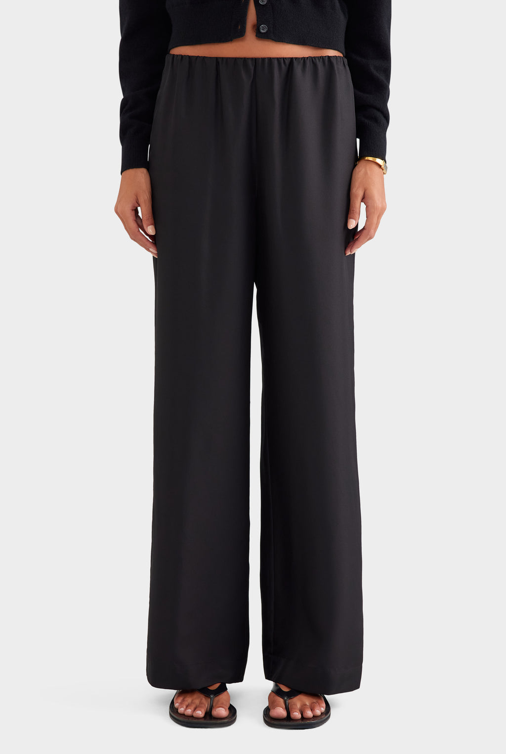 Silk Relaxed Pant - Black