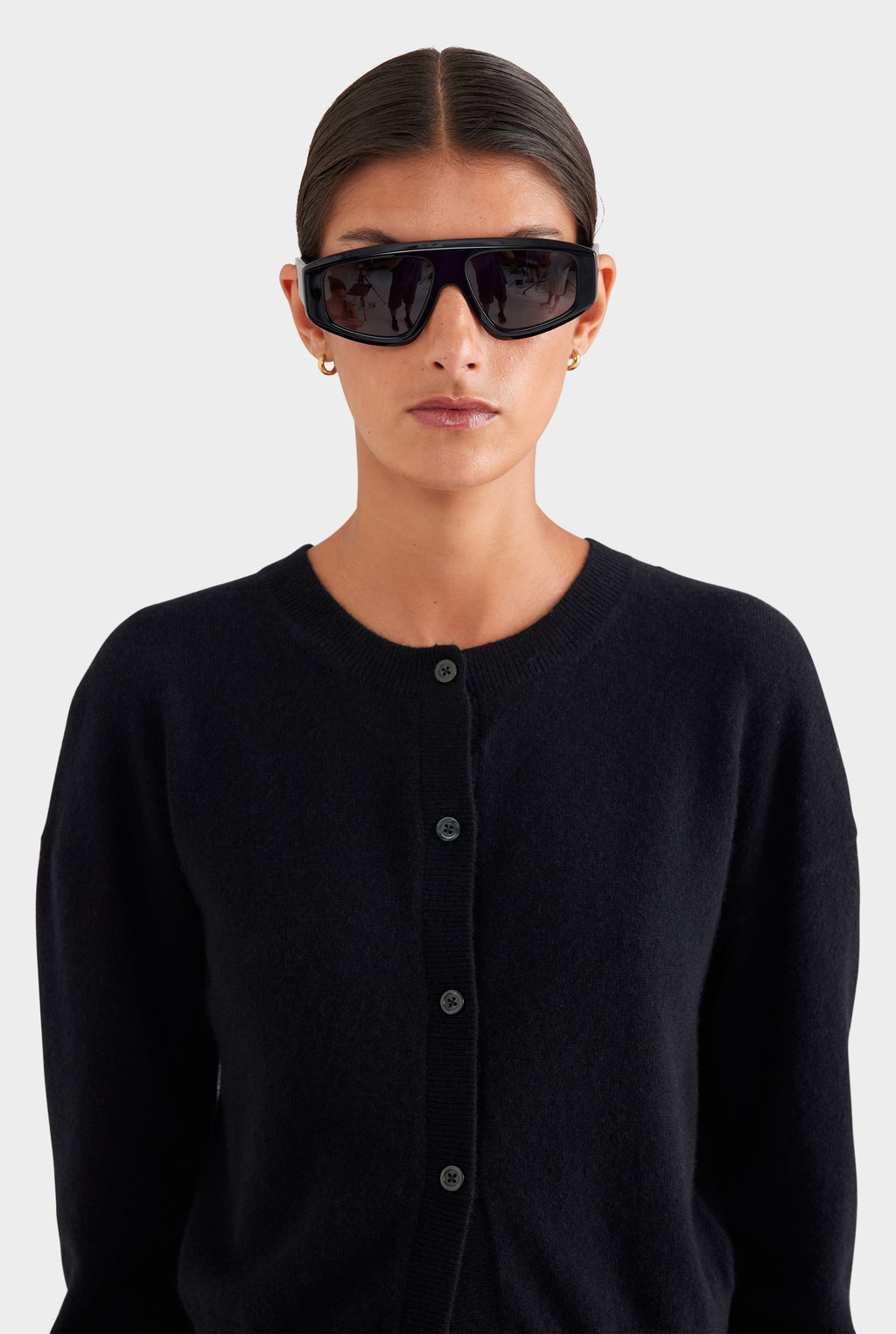 Dropshoulder Cashmere Cardigan - Black