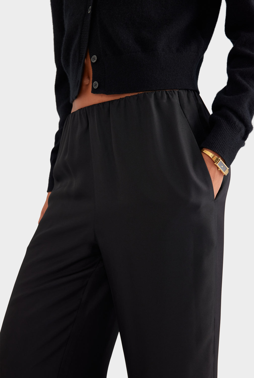 Silk Relaxed Pant - Black