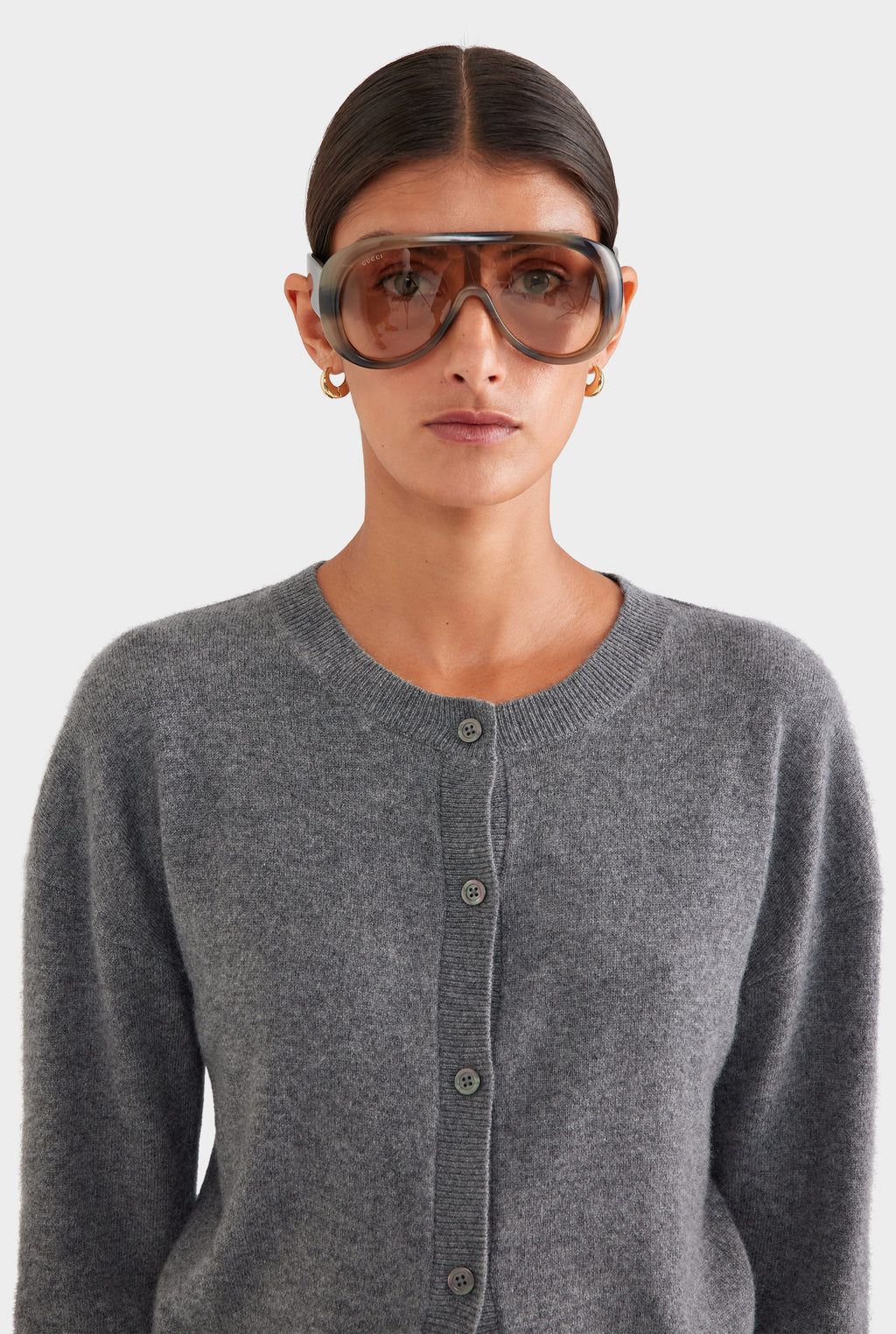 Dropshoulder Cashmere Cardigan - Charcoal