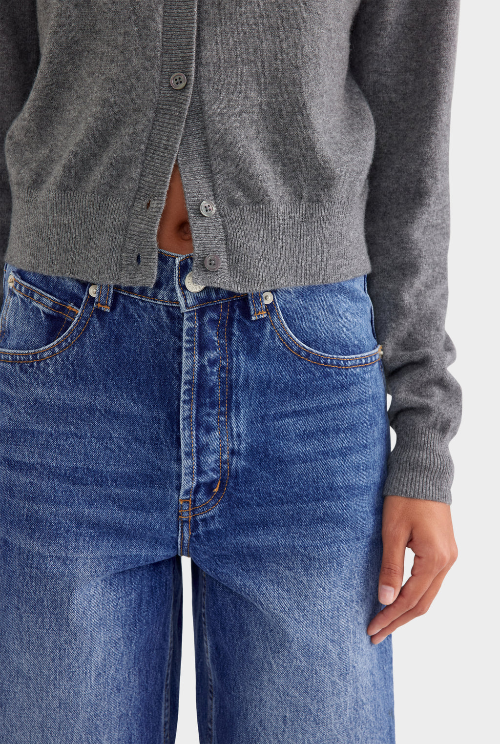 Dropshoulder Cashmere Cardigan - Charcoal