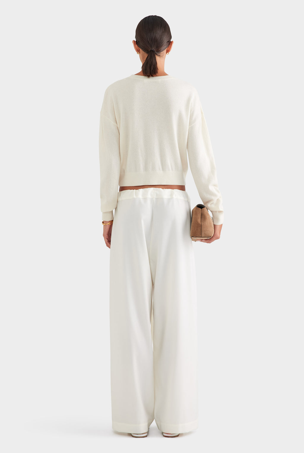 Dropshoulder Cashmere Cardigan - Off White