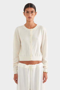 Dropshoulder Cashmere Cardigan - Off White