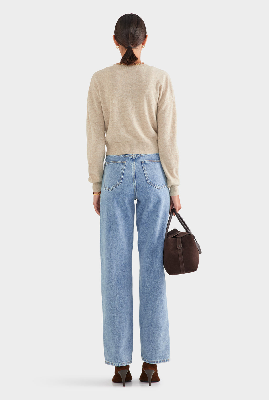 Dropshoulder Cashmere Cardigan - Sand