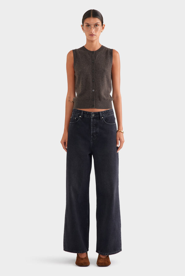 Relaxed Low Rise Denim Jean - Washed Black