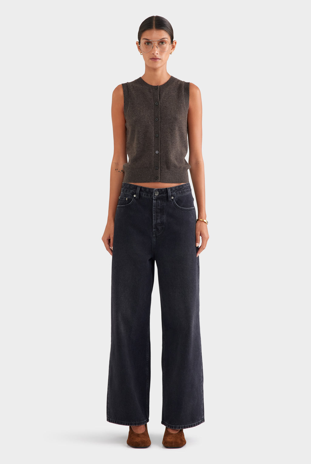 Relaxed Low Rise Denim Jean - Washed Black