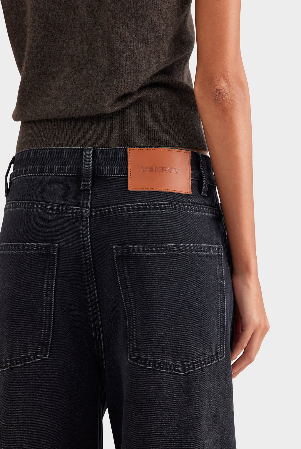 Relaxed Low Rise Denim Jean - Washed Black