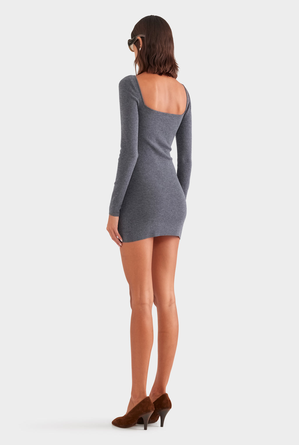 Reversible Merino Wool Mini Dress - Grey Marl