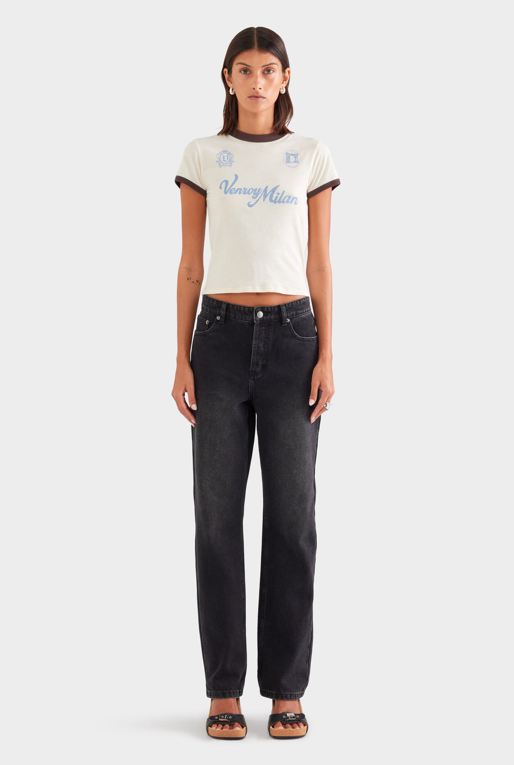 Straight Leg Jean - Washed Black