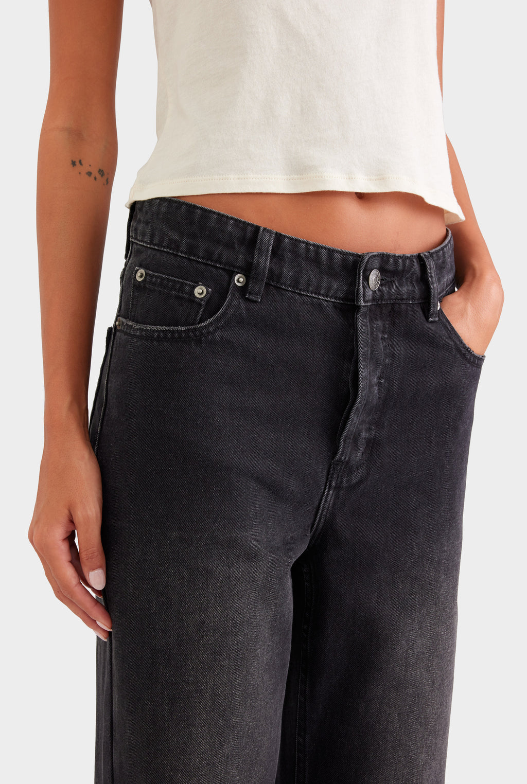 Straight Leg Jean - Washed Black