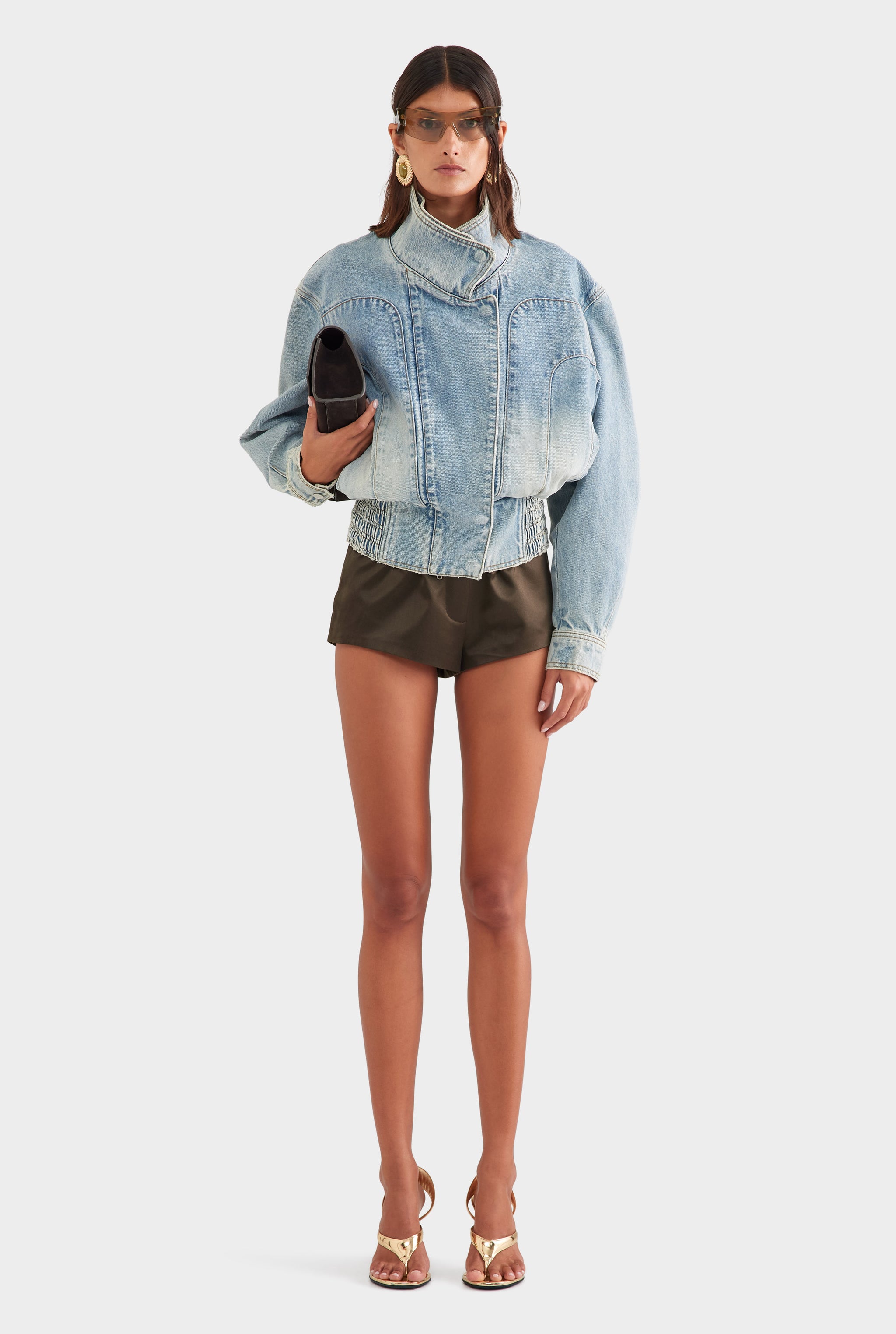 Panelled Denim Jacket - Light Vintage Wash
