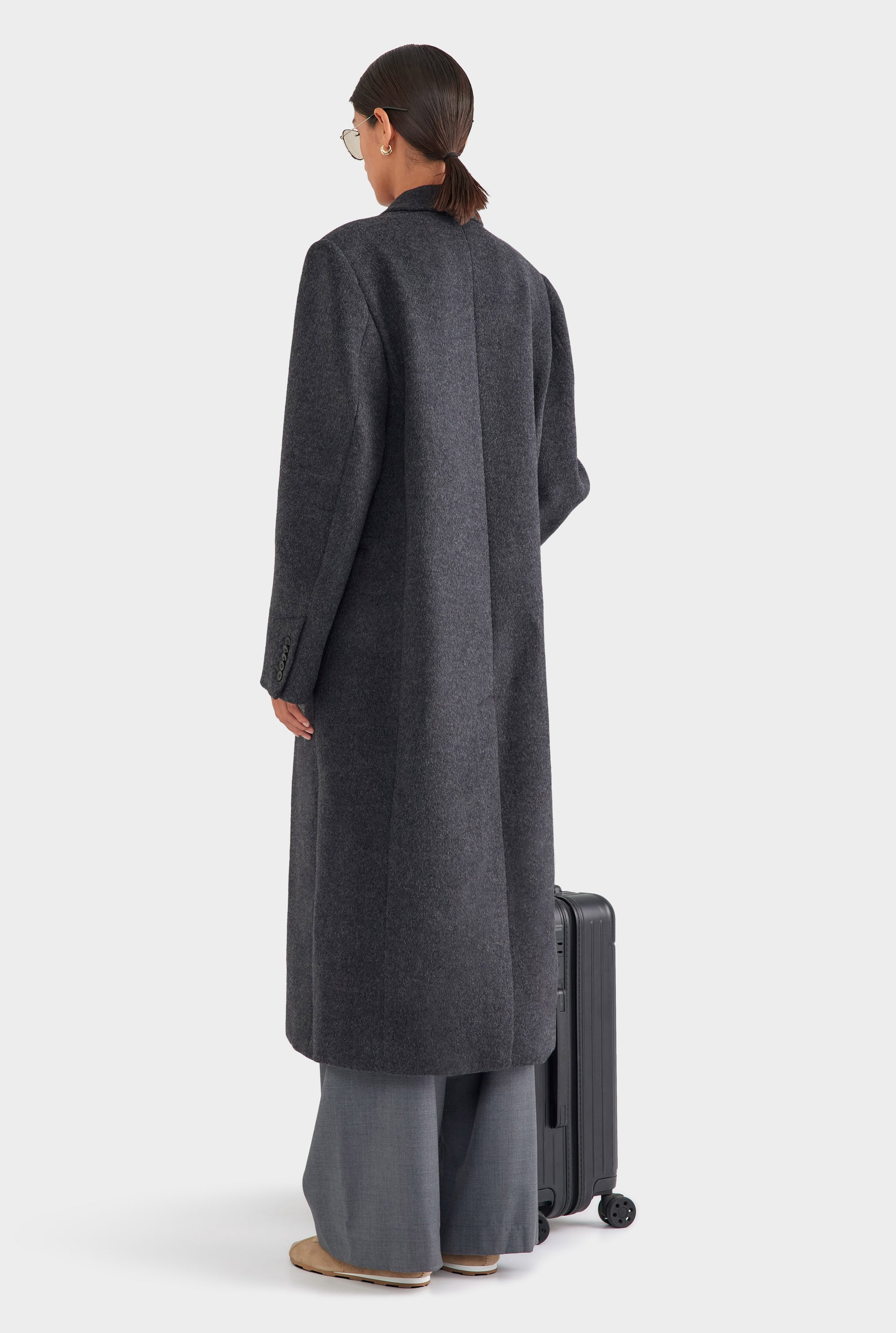 Wool Cashmere Coat - Charcoal Marl