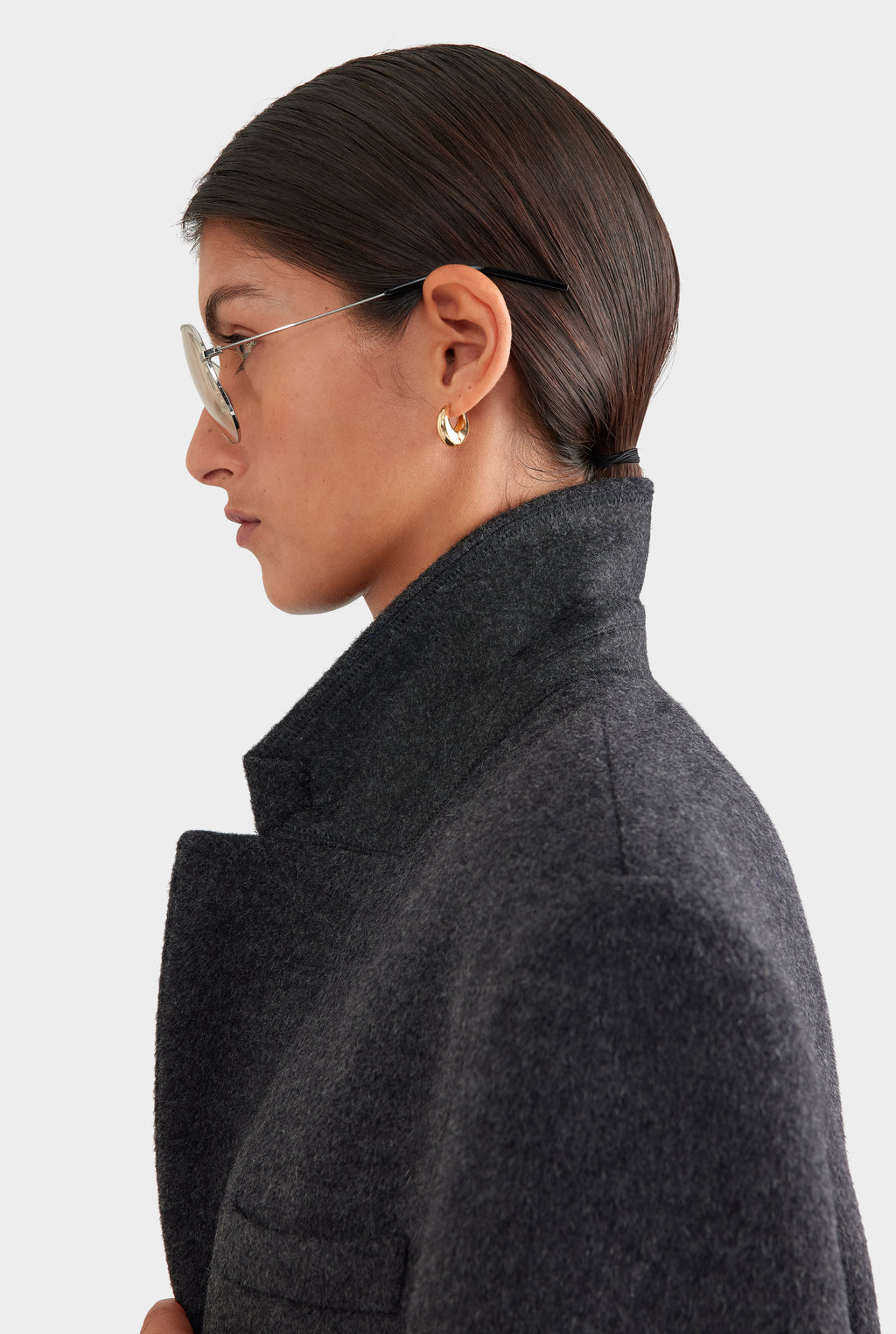 Wool Cashmere Coat - Charcoal Marl