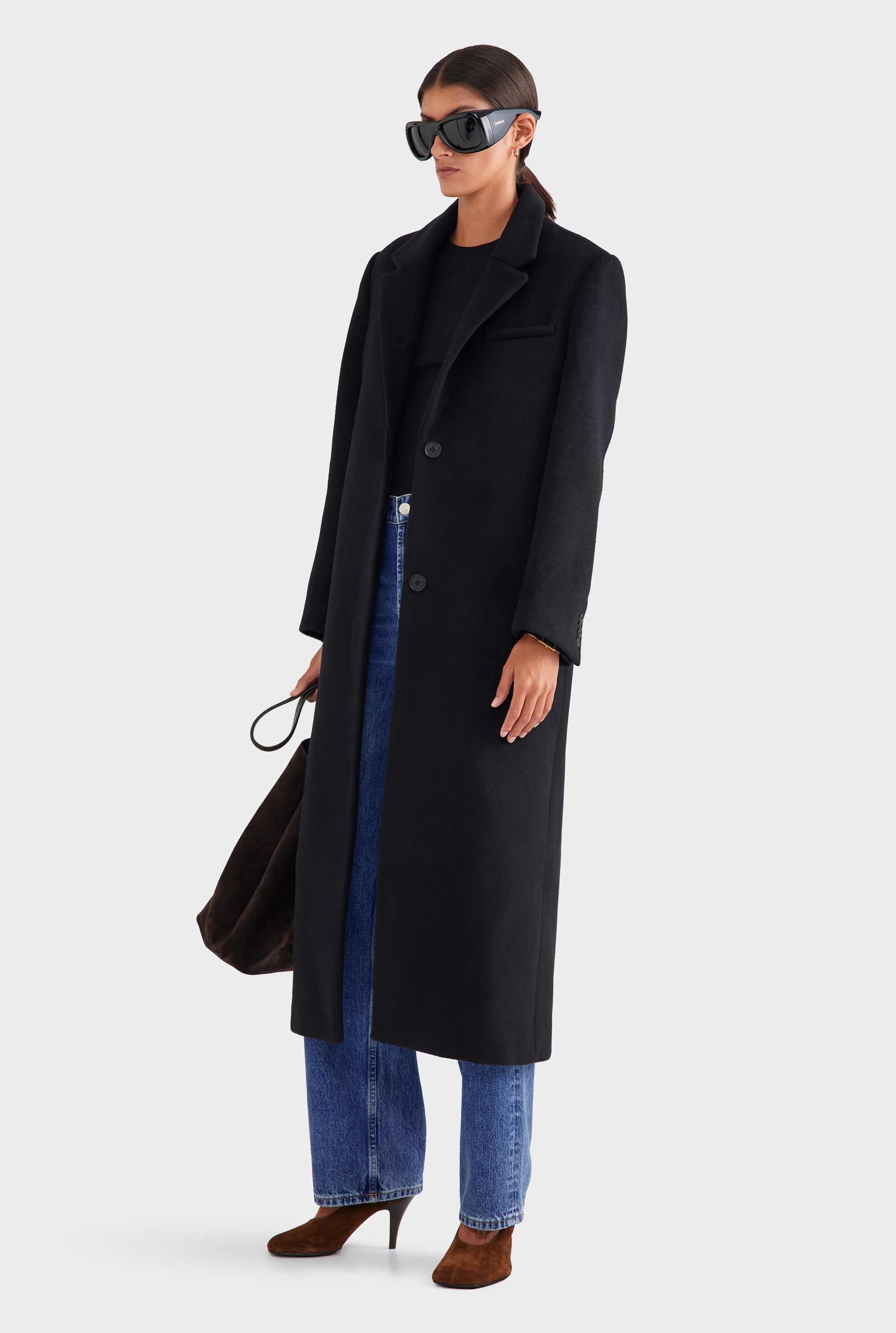 Wool Cashmere Coat - Black