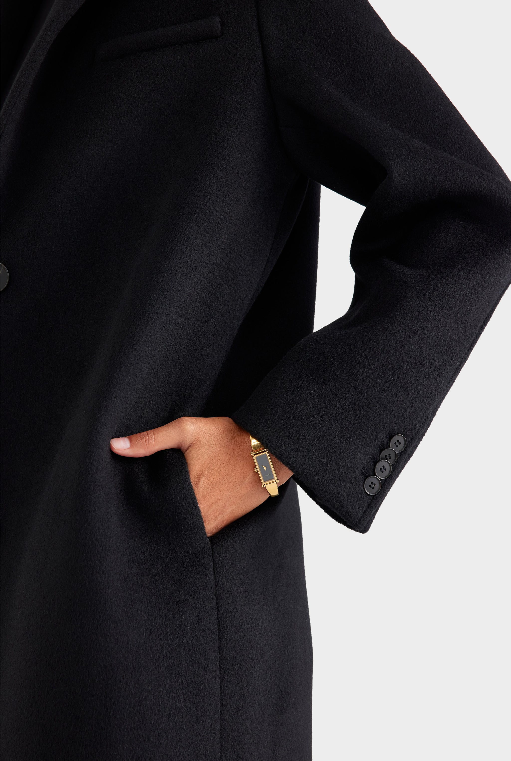 Wool Cashmere Coat - Black