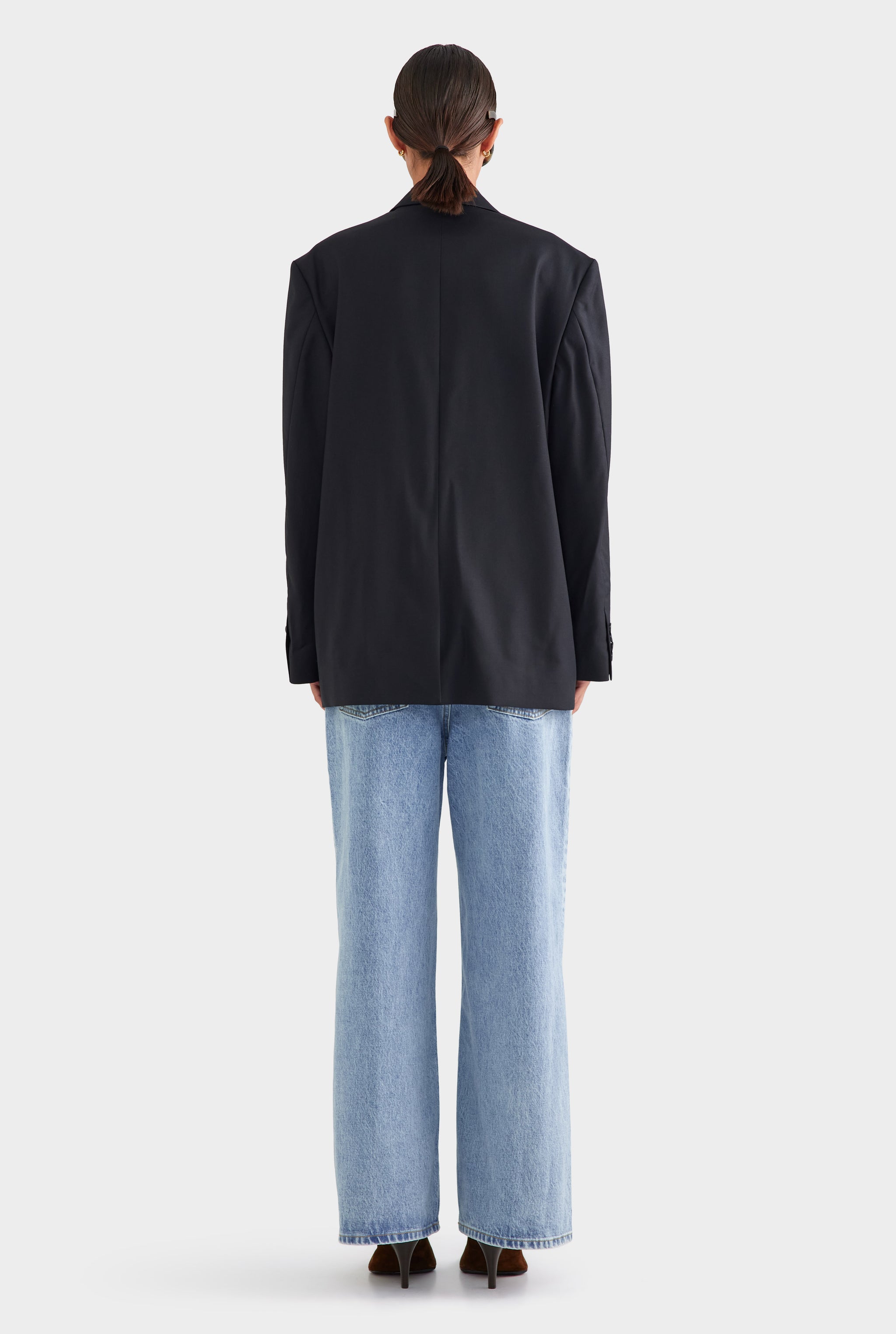 Oversized Wool Blazer - Black