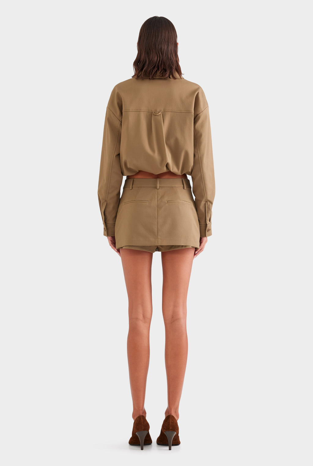 Wool Twill Zip Jacket - Olive