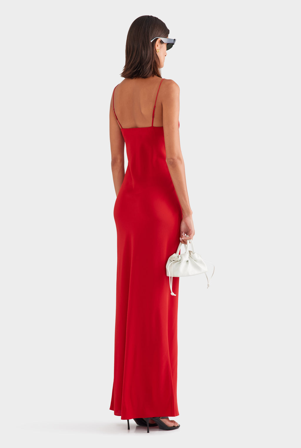Silk Underwire Slip Dress - Red