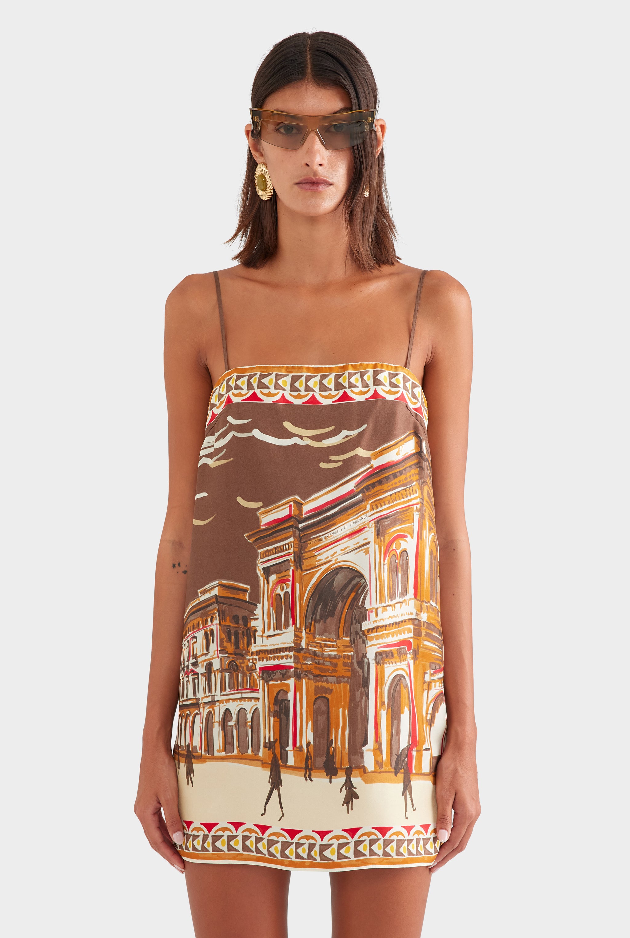 venroy brown dress Venroy Silk Scarf Dress Brown Size XS