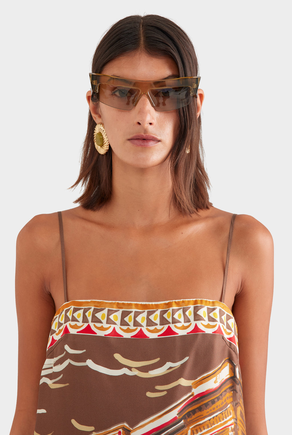 Silk Twill Mini Dress Milano Galleria/Brown