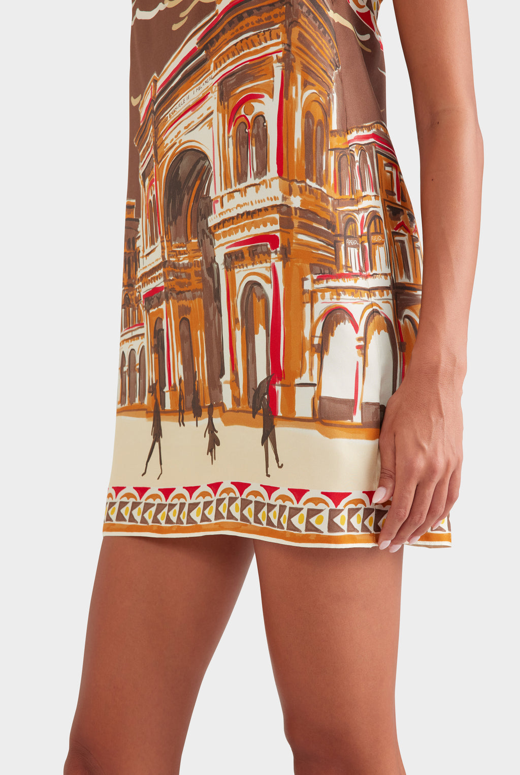 Silk Twill Mini Dress Milano Galleria/Brown