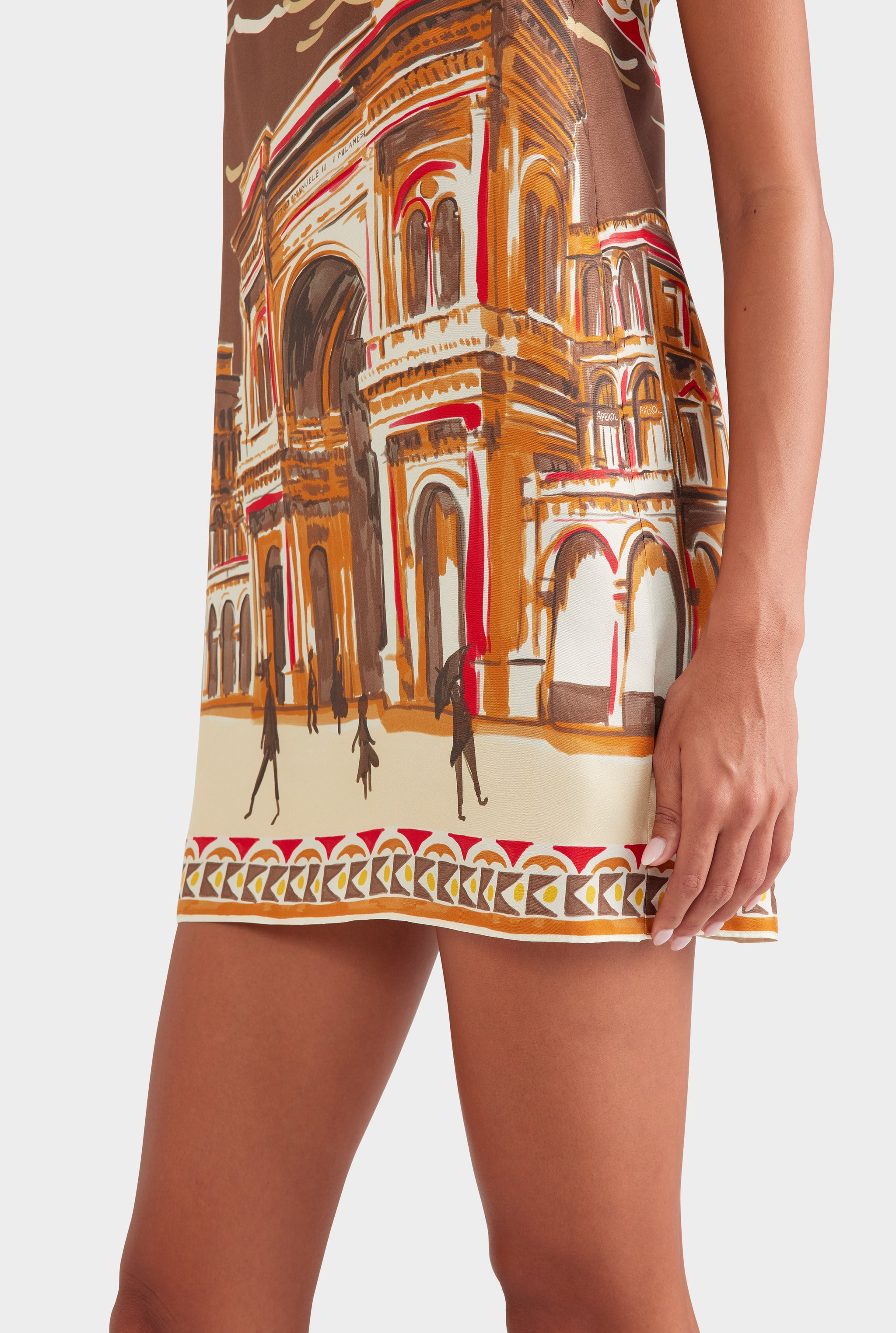 Silk Twill Mini Dress - Milano Galleria/Brown
