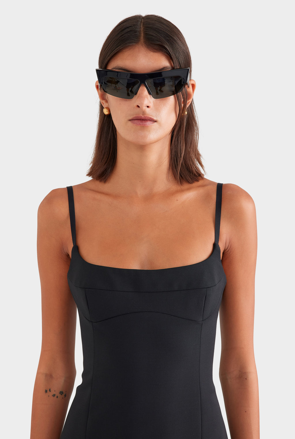 Scuba Wool Mini Dress - Black