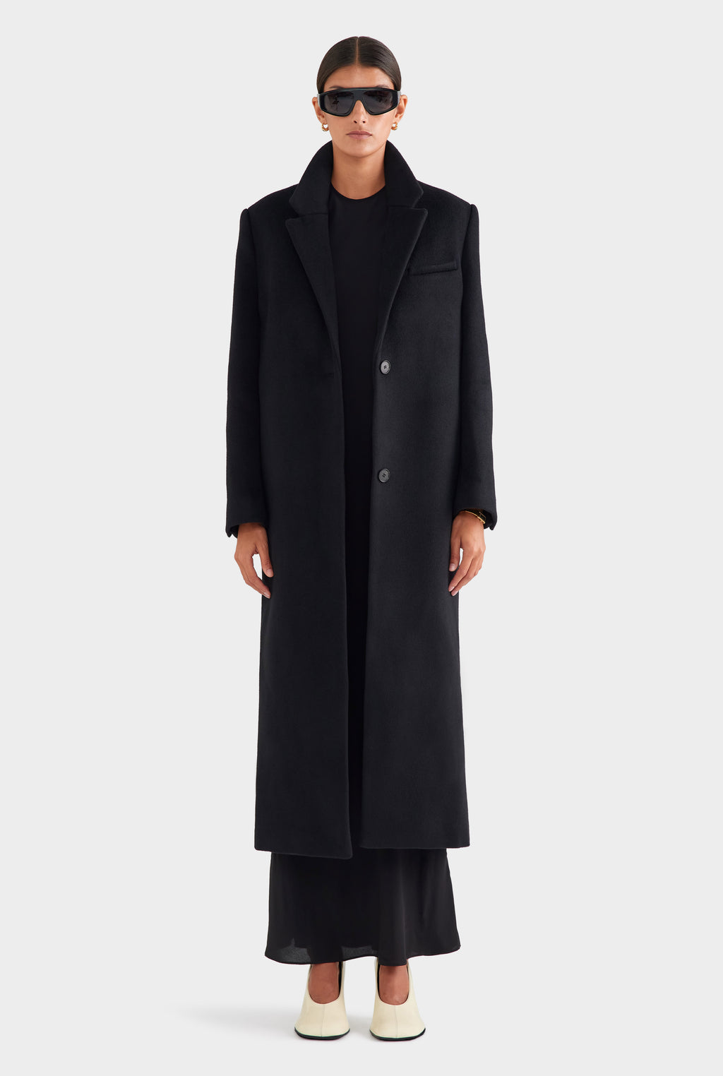 Silk Halter Maxi Dress - Black