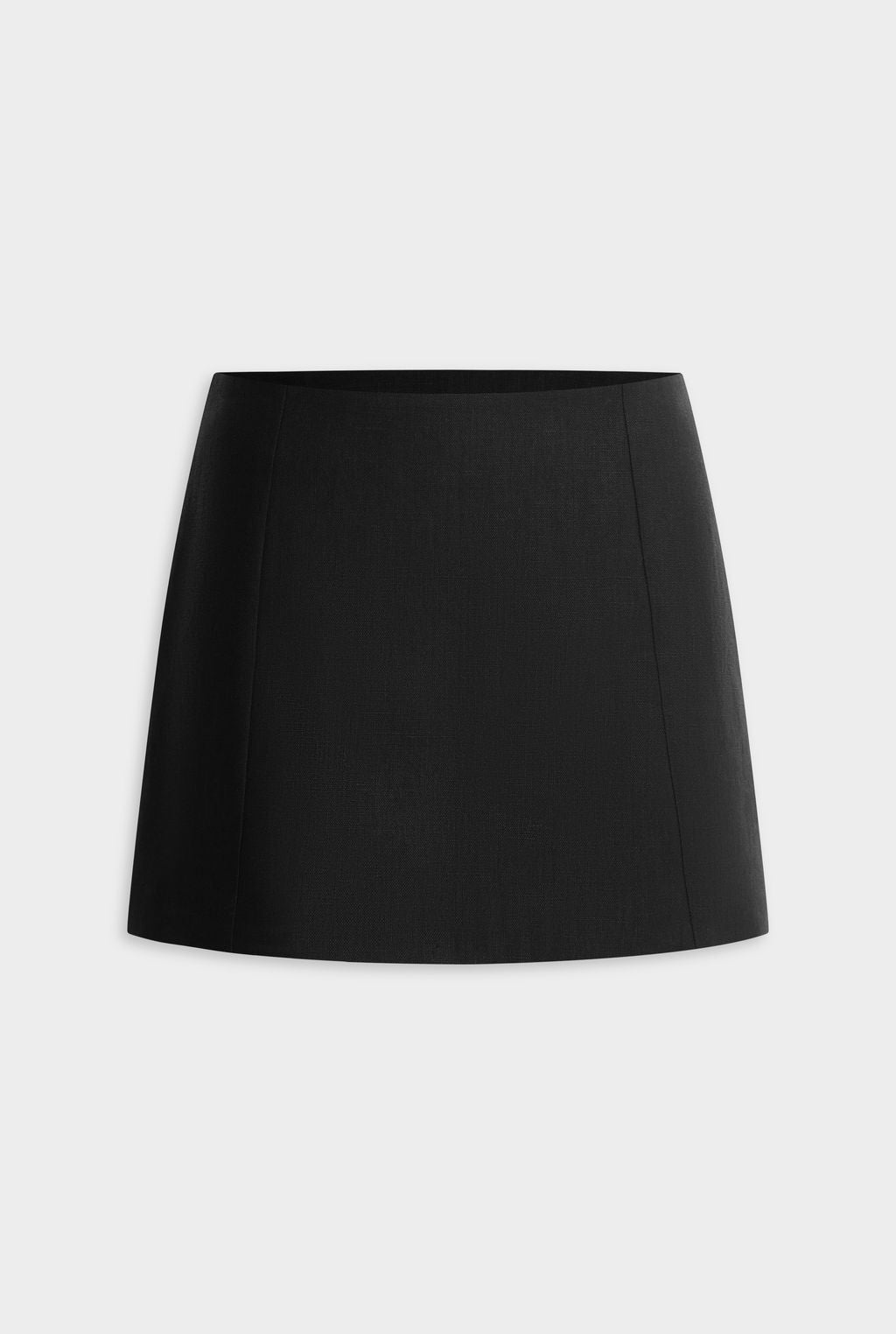 Linen Mini Skirt - Black