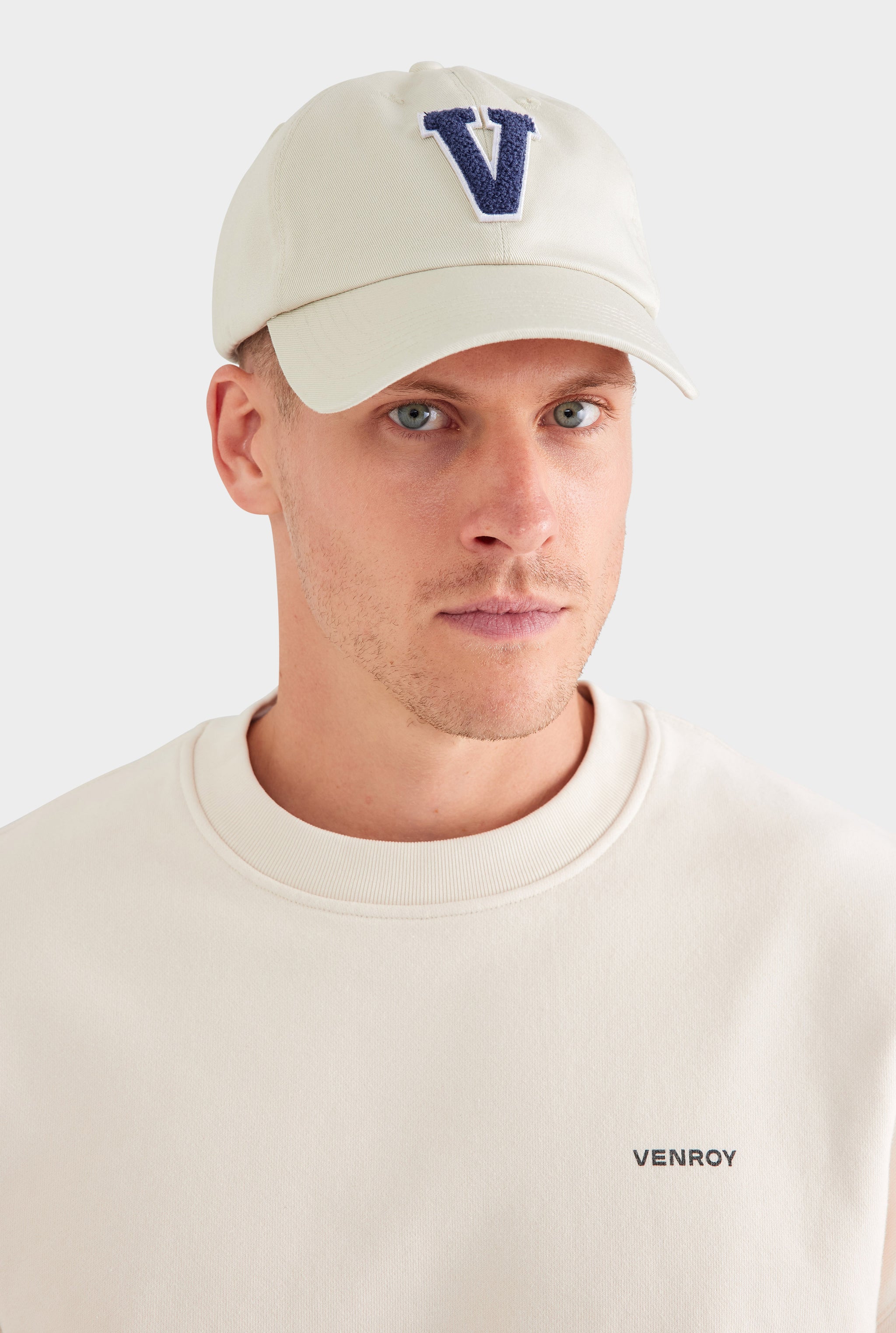 Venroy Varsity Cotton Twill Cap - Ecru