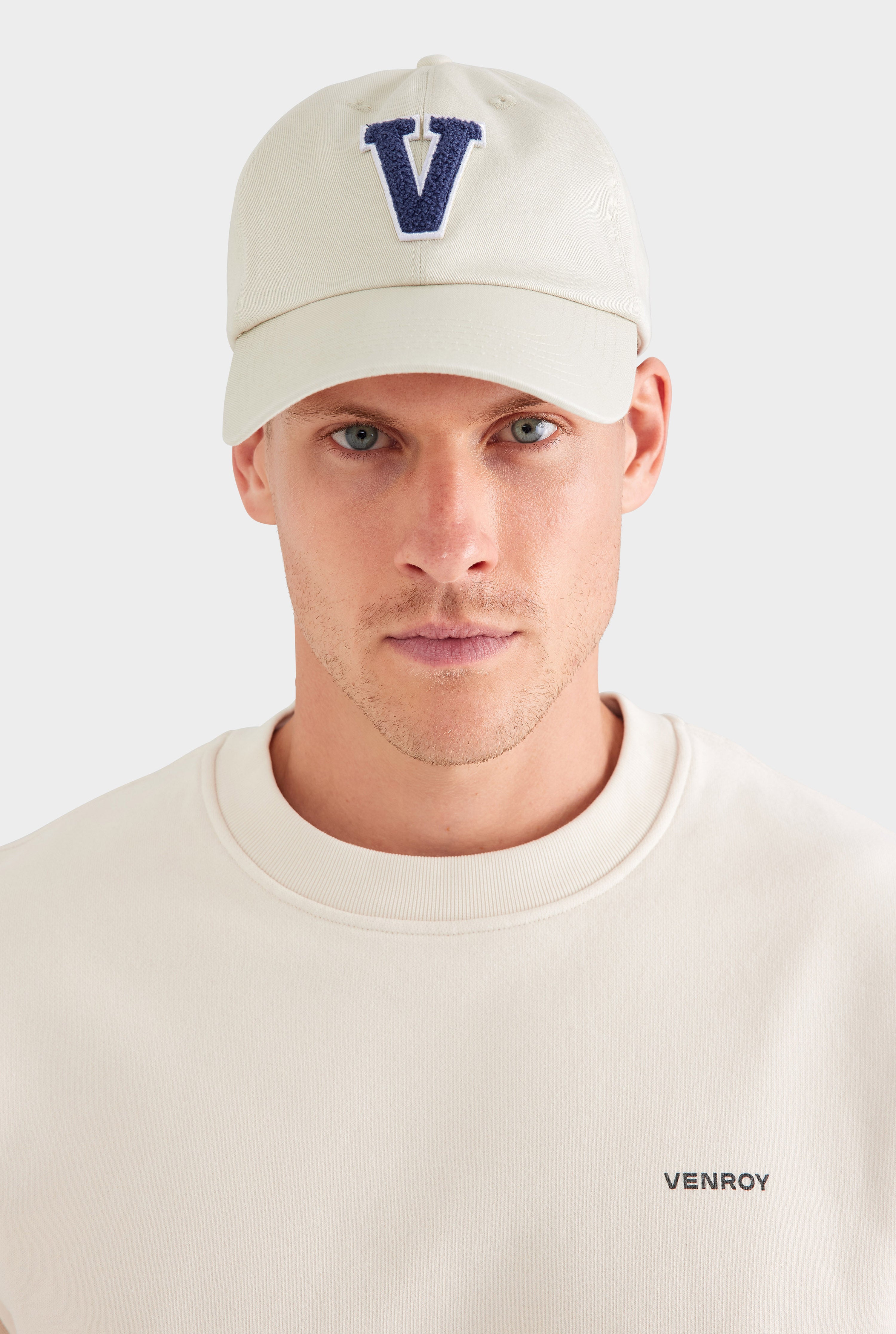 Venroy Varsity Cotton Twill Cap - Ecru