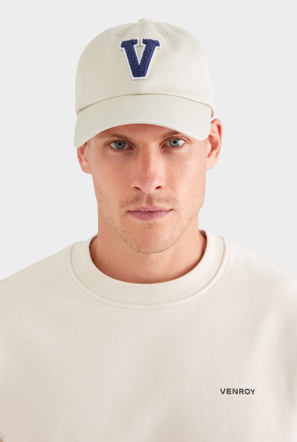 Venroy Varsity Cotton Twill Cap - Ecru