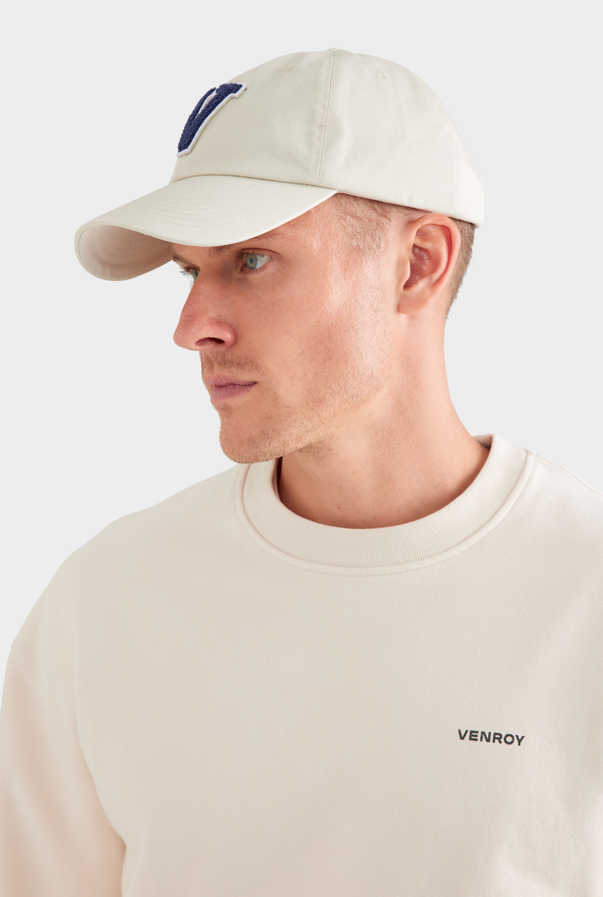 Venroy Varsity Cotton Twill Cap - Ecru